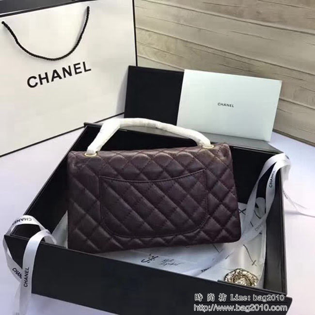 香奈兒CHANEL 226 進口大象紋胎牛皮金銀扣單肩斜挎鏈條包 DSC2031